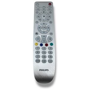 Philips SRP3016S/27‎ Remote Control Silver Black Wireless For Universal TV/DVD